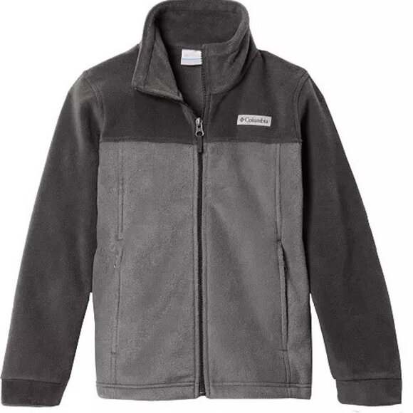 Kids Columbia Steens Mountain Fleece Gray Zip Jacket Size Medium - Picture 1 of 11